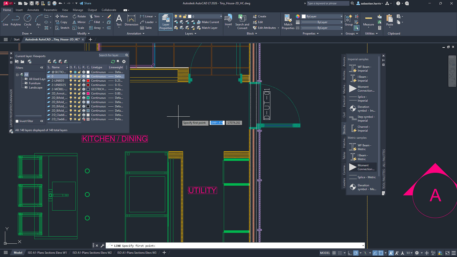 AutoCAD LT annotation and dimensioning tools in action